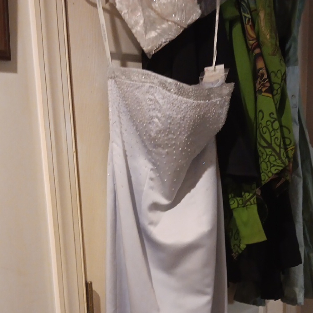 Elegant White Beaded Dress